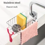 Stainless Steel Soap Stand Towel Dishcloth Basket Storage Holder