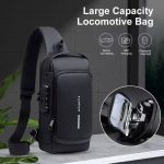 USB charging sport sling Anti-theft shoulder bag