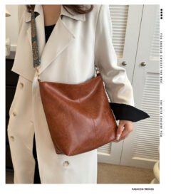 European and American PU Portable Large Capacity Women Shoulder Bag